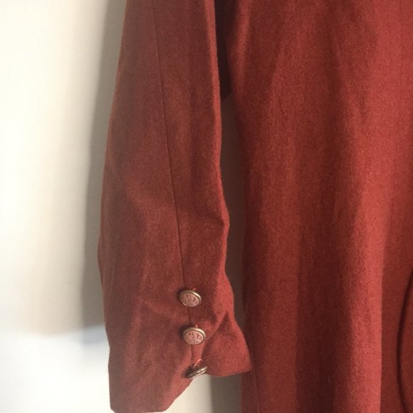 VINTAGE KWUNYAT EXCLUSIVE TRENCH WOOL FRINGE COATS SIZE 11 - Picture 6 of 7